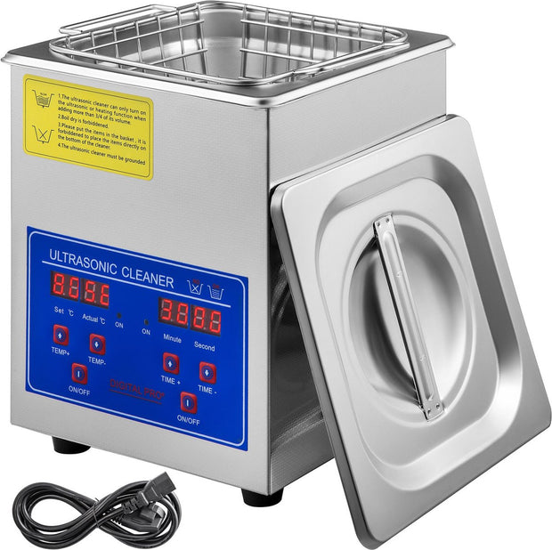 Ultrasoon Reiniger - Professionele Ultrasone Reinigingsapparaat - Digitale verwarming Timer - Sieraden - Brillen -Tanden - Roestvrij Staal - Zilver