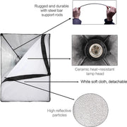 Fotostudio Softbox Verlichtingskit met Achtergrondframe - Achtergrondsysteem - Studio Fotografie - Inclusief 3 Achtergronden, Statief, Reflectorbord en 4 Paraplu's - Complete Set