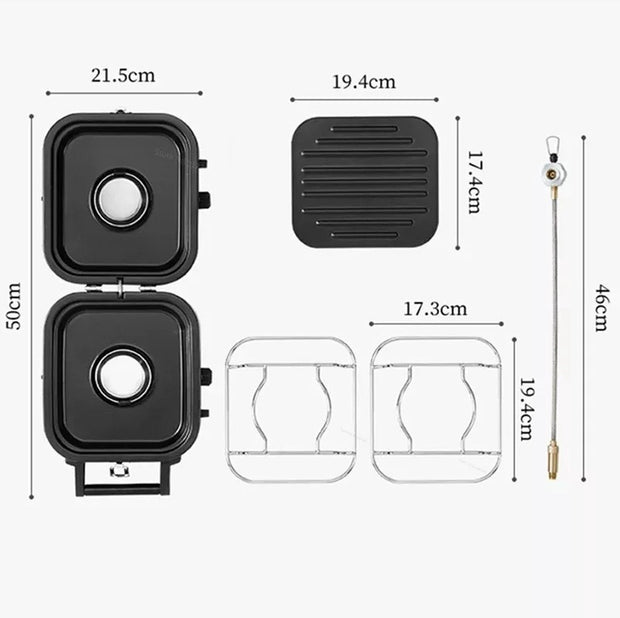 Mini Kampeerfornuis Opvouwbaar - Opvouwbaar Camping Kookstel - Kampeer Kookstel - Campingfornuis - Blauw - Met Koffer - 2000W
