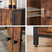 Dressoir, Keukenkast, Opbergkast met 3 deuren voor Woonkamer - Keuken, Eetkamer - 110 x 33 x 75 cm - Industriële stijl - 110 x 33 x 75 cm - Vintage Bruin Zwart