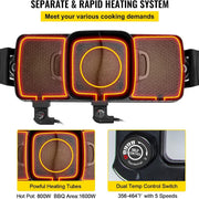 Elektrische BBQ - Pan Grill en Hot Pot - Krachtig 2400W - Draagbaar en Rookvrij - Afneembare Anti-aanbaklaag - BBQ - Gourmet - Grill - Kookgerei - Koken - Grillen