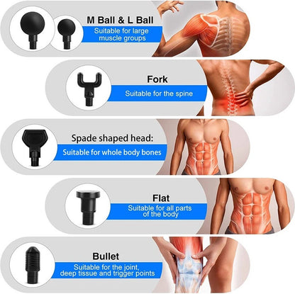 Handmassage Apparaat - Massage Gun Luxe - Klopmassage Apparaat - Klopmassage Apparaat - Zwart - Grijs