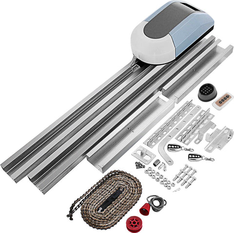 Garagedeur Opener - AC-Motor - 1000N Kracht - 2 Stuks Dual-channel Draadloze Afstandsbediening - <60 dB Geluid - Minimale 15 m² Toepasbare Oppervlakte - Zilver
