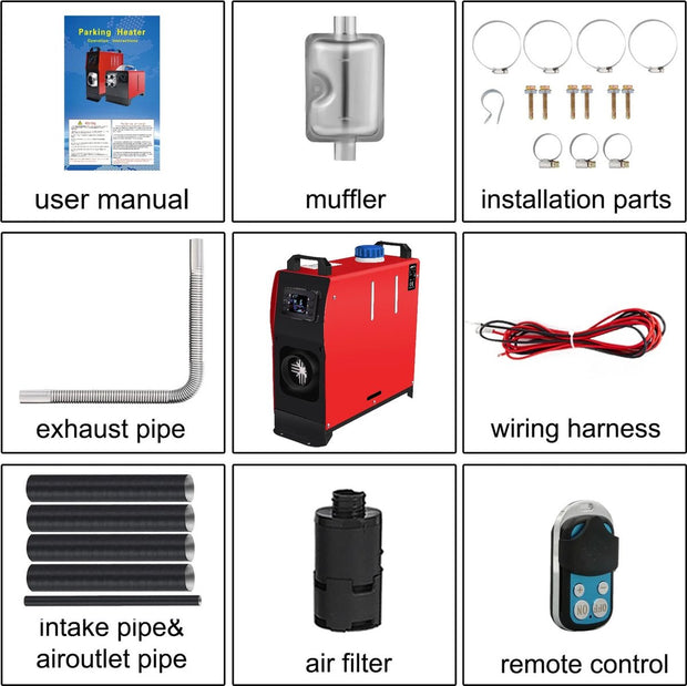 Rood - Standkachel - 36-200W - 12-24V - Max 180 graden C