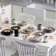 Luxe Serviesset- 32 delig – 8 persoons – Porselein - Bordenset – Dinner platen – Dessertborden - Kommen - Mokken - Mix-Kleur