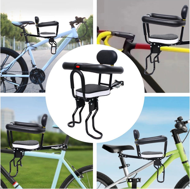 Fietsstoeltje voor Kinderen - Fietsstoeltje Achterzitje - Fietsstoeltjes - Fietsstoeltje Achter - Fietszitje - Kinderfietszitje - Babyzadel - Veiligheidsstoel - Dubbele Punt Fixatie - Verwijderbare Vangrail - Zwart