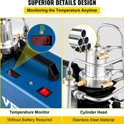 Elektrische luchtcompressorpomp - 1800 W - hogedrukluchtpomp - 4500 PSI - handmatige stop - luchtcompressor met waterkoeling - warmtedissipatie en LED-temperatuurweergave - voor scuba-tank, PCP-luchtgeweer