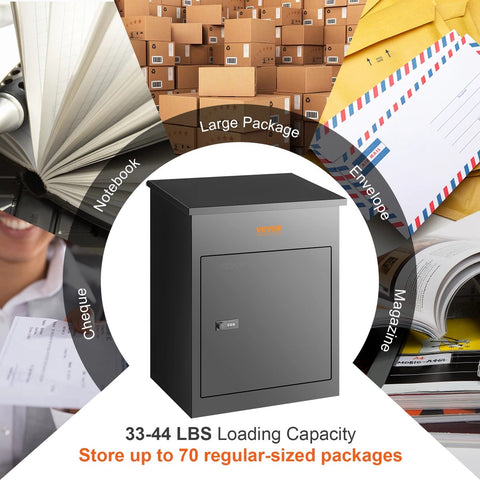 Mailbox - Anti-theft - Waterproof - Parcel delivery box - For outdoor - Large storage - With lock