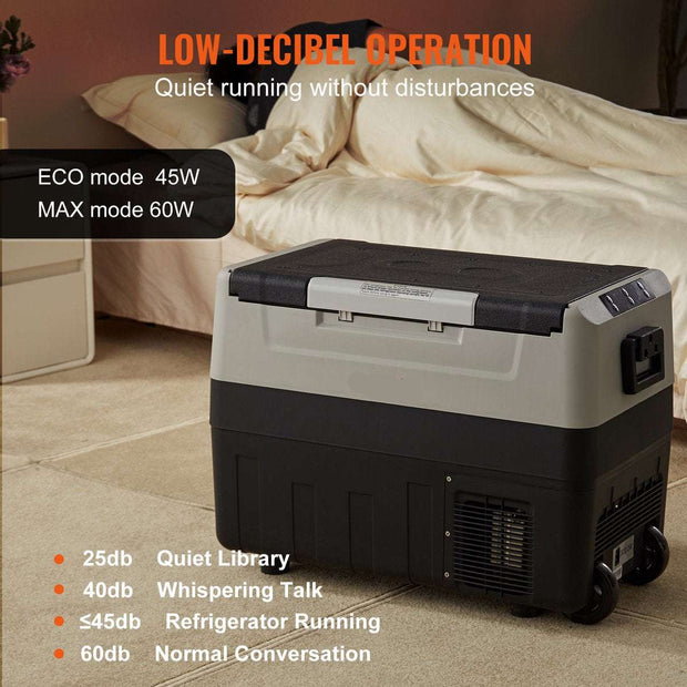 Mini Koelkast 45L - Auto Koelkast - Camping Koelkast - 2-in-1 Dubbele Zone - 100/240V / 12V Auto Stekker - Grijs