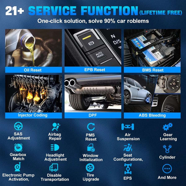 OBD2 Scanner - Diagnosecomputer - Storing Verwijderen - Uitleesapparatuur Auto - Diagnose Auto - Autodiagnosetool - ABS-ontluchtingscodelezer - Levenslange Gratis Update - Zwart