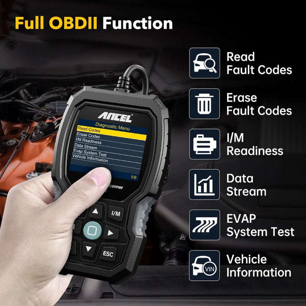 OBD2 Scanner - Diagnosecomputer - Diagnose Auto - Storing Verwijderen - Uitleesapparatuur Auto - Diagnosetool voor alle systemen ABS EPB TPMS DPF - Zwart
