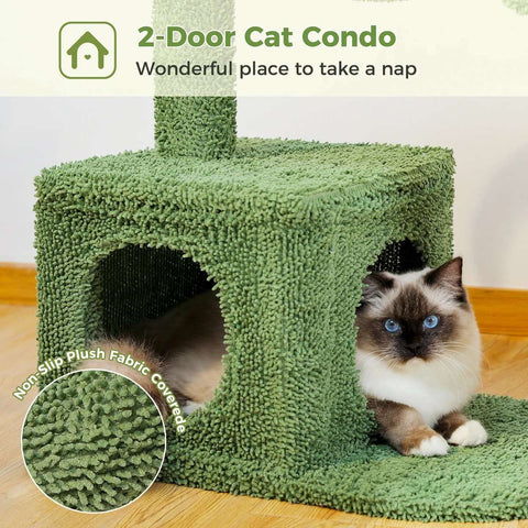 Middelgroot Cactus Krabpaal - voor Katten - Met Zachte Kattenmand/Hangmat - Kattenspeelgoed - Krabpaal - Geschikt voor Kittens