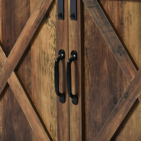 Grote Tv-Kast - Dressoir Entertainmentcentrum - met 2 Klassieke Schuifdeuren - Verstelbare Planken - voor Woonkamer - Eetkamer - Boerderijontwerp - 148x40x78cm