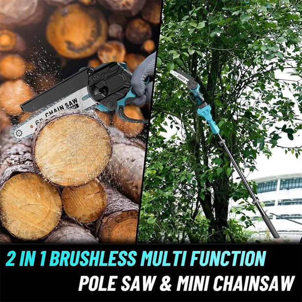 Takken Knipper - Heggen Knipper - Takken Schaar - Heggen Schaar - Met Verlengstuk - Uitschuifbaar - 2x Accu - Blauw