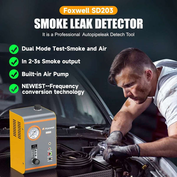 Automobiele Rookmachine - Ingebouwde Luchtpomp - EVAP - Vacuümlekdetector - Rooklekdetector voor Auto's - Dubbele Diagnosetool voor Lekkage in Autoleidingen - Autos Pipe Systems Rooklekdetector - Grijs