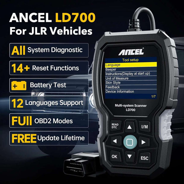 OBD2 Scanner - Diagnosecomputer - Diagnose Auto - Storing Verwijderen - Uitleesapparatuur Auto - Diagnosetool voor alle systemen ABS EPB TPMS DPF - Zwart