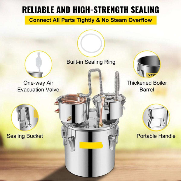 Alcohol destileerder - Destilatie Apparaat - Destilatie Set - Alcohol destileerder Set - Alcohol destileer - Destilator - 12L - Beginner Set