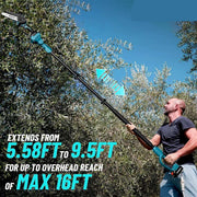 Takken Knipper - Heggen Knipper - Takken Schaar - Heggen Schaar - Met Verlengstuk - Uitschuifbaar - 2x Accu - Blauw