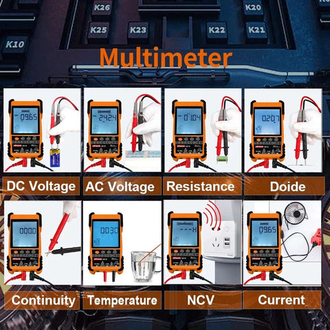 Multimeter - Multimeetapparaat - Meter - Spanning Meter - Oranje - Met Accessoires
