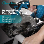 Cirkelzaag - Mini Cirkelzaag - Ronde Zaag - Elektrische Cirkelzaag - Draadloos - 11000Rmp - 2x Accu - Met Accessoires - 125mm - 45mm