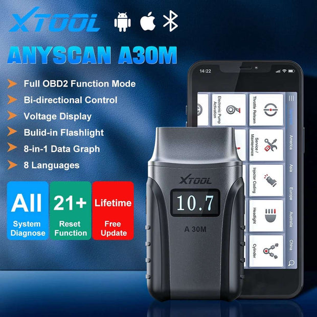 OBD2 Scanner - Diagnosecomputer - Storing Verwijderen - Uitleesapparatuur Auto - Diagnose Auto - Autodiagnosetool - ABS-ontluchtingscodelezer - Levenslange Gratis Update - Zwart