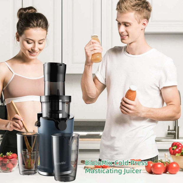 Slowjuicer - Sapcentrifuge voor Fruit en Groente - 500 ml - 200W - Koude Pers Juicer - Zwart