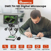 Digitale Microscoop - Met 9 Inch Verstelbare Display HD - LCD 1200x - Camera USB - 10 Led Lampen