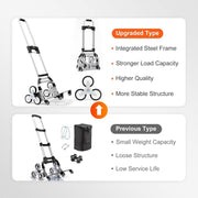 Trappentroler - 50-100 kg - Steekwagen Trap - Opvouwbaar Aluminiumlegering - In Hoogte Verstelbare Handgreep - 82-116 cm - 4 Universele Wielen - 39 x 27 cm - voor Magazijnen - Luchthaven - Winkelcentrum