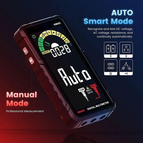 Digitale Multimeter Pro 602 - Oplaadbaar - Spanning Meter -AC/DC - Slimme Modus - True-RMS Functie - Dubbele Beveiliging - Meet Accessoires