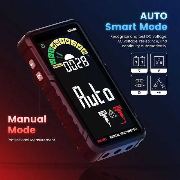 Digitale Multimeter Pro 602 - Oplaadbaar - Spanning Meter -AC/DC - Slimme Modus - True-RMS Functie - Dubbele Beveiliging - Meet Accessoires