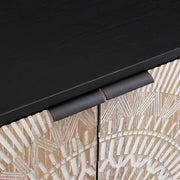 Modern dressoir met geometrisch patroon - Massief hout en metalen handgrepen - Vloermontage - MDF-constructie - Met verstelbare poten