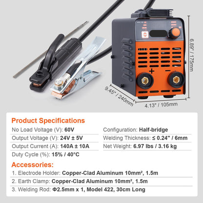 Lasapparaat - Boog 100A - Elektrode/Lift - Tig 2 in 1 - Geschikt voor het lassen van roestvast staal - zacht staal en andere metalen
