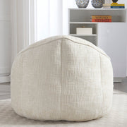 Zitzak met Voetensteun - Stoel met Hoge Druk Schuimvulling - Ergonomisch Ontwerp - Chenille Stof - 89x88x76 cm - Beige