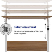 Laptoptafel - 60 x 40 cm - Bijzettafel op wieltjes - Bedtafel - Verstelbaar - Staande tafel - Klein bureau - Nachtkastje