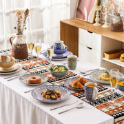 Serviesset - 32-delig - Bohemian Mandala Design - Turquoise Porselein - Diner,Dessertborden, Kommen & Mokken - Uniek & Stijlvol