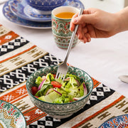 Serviesset - 32-delig - Bohemian Mandala Design - Turquoise Porselein - Diner,Dessertborden, Kommen & Mokken - Uniek & Stijlvol