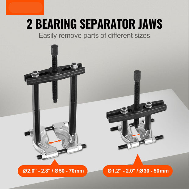 Lagertrekkerset - 45-Staal - 360x230x63mm - Roestwerende Coating die Slijtvast - Maximale Trekkracht van 5 ton - Onbeperkte Compatibiliteit - voor Meeste Voertuigen - Terreinvoertuigen en Lichte Vrachtwagens - Zwart