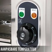 Elektrische Roestvrij Staal Oven - Grill en Pizza Oven - Voor Kip en Keuken - 2kW - Afmetingen 60.9 x 30.4 x 26.6 cm