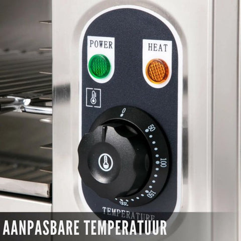 Elektrische Roestvrij Staal Oven - Grill en Pizza Oven - Voor Kip en Keuken - 2kW - Afmetingen 60.9 x 30.4 x 26.6 cm