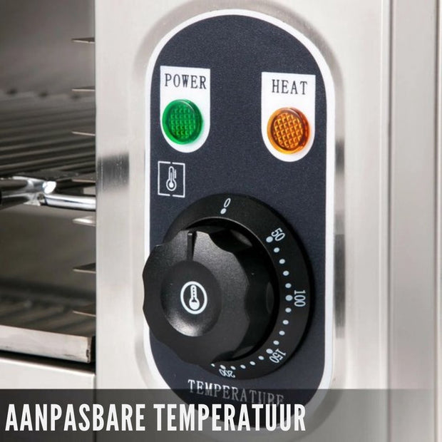 Elektrische Roestvrij Staal Oven - Grill en Pizza Oven - Voor Kip en Keuken - 2kW - Afmetingen 60.9 x 30.4 x 26.6 cm