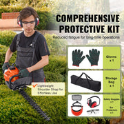 Heggenschaar Op Benzine - 108 x 23 x 24 cm - 26CC - 2-Takt - Met 8500 Tpm Biedt - Kan 180° Worden Gedraaid - Met Beschermende Handschoenen En Gehoorbescherming - Voor Van Tuinen - Boomgaarden - Landschapsgebieden - Theetuinen