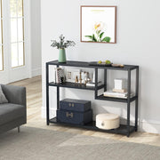 Console Tafel – Dressoirtafel – Industrieel – Bijzettafel – Hout en Metaal – Zwart – 30 x 108 x 85 cm