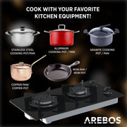 Gaskookplaat 2 Pits - Glaskeramisch - Incl. Pannenrek & Ontstekings Zekering - Autarkic -  Geschikt voor aardgas of propaangas - Gasfornuis Gaskookplaat