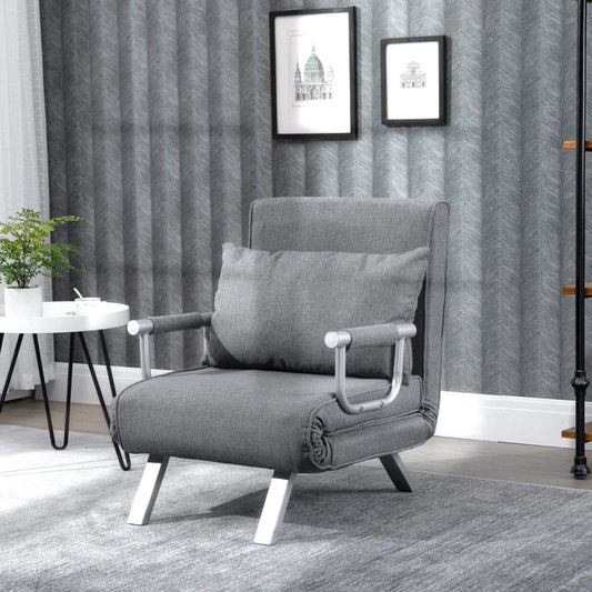 Sleeping chair - Fold-out - Sofa bed - Guest bed - Sofa bed - Sofa bed - Folding bed - 1 person - Very comfortable - Gray