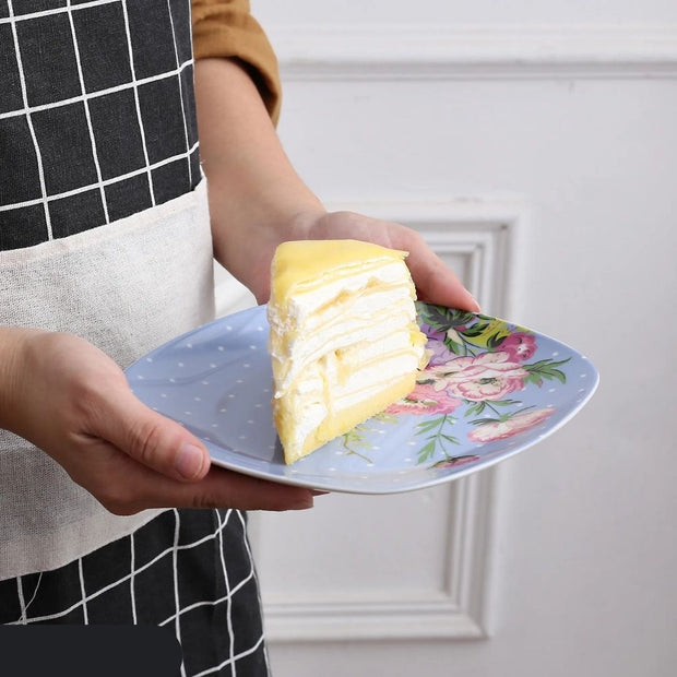 Luxe Serviesset - Bordenset - Kommen set - Soep Borden - Dessert Borden - Dinerborden - set van 30 - 6 persoons - Wit - Blauw - Bloemen