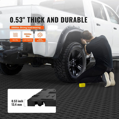 Garage Tiles - Interlocking Flooring Tiles - Non-Slip - Double Sided Texture for Garages Basements
