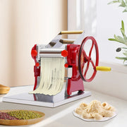Manual Noodle and Pasta Machine - Dumpling Wrapper Machine - Stainless Steel Pasta Maker - Spaghetti Dough Roller - Home Kitchen Appliance