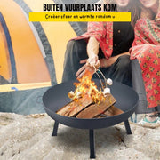 Vuurkorf - Voor buiten - 85 cm Diameter - 2-in-1 Functionele en Ondersteunende