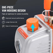 Vacuum Pump - Air Conditioning Vacuum Pump - Air Conditioning Vacuum Filling Pump - Air Conditioning Pump - With Accessories - With Storage Bag - 150W - 1440Rpm - 40 Micron - 3.5CFM - 120V