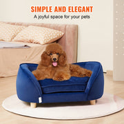 Hondensofa - Hondenmand - Hondenbank - Hondenzetel - Hondenbed - Op Poten - Blauw - Zacht Fluwelen - Gewicht 37 kg - 71 x 50,5 x 30 cm